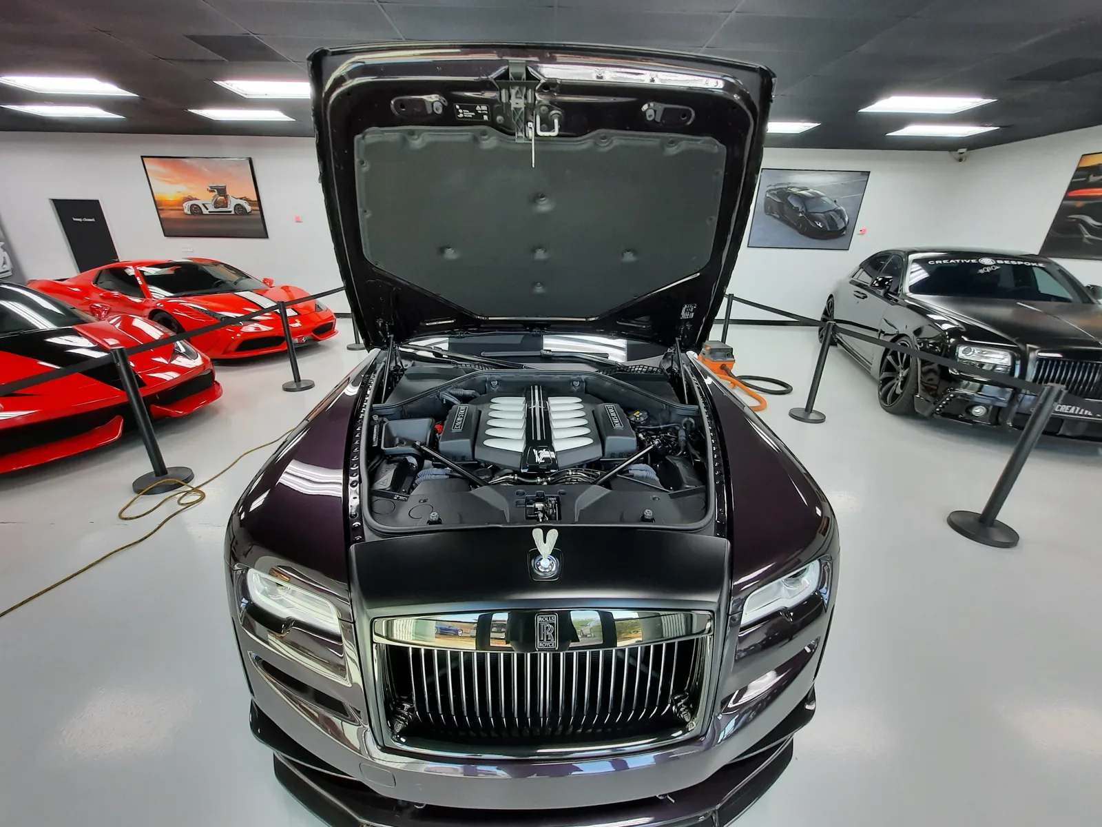 Front end of a Rolls-Royce detailed in the Scottsdale showroom