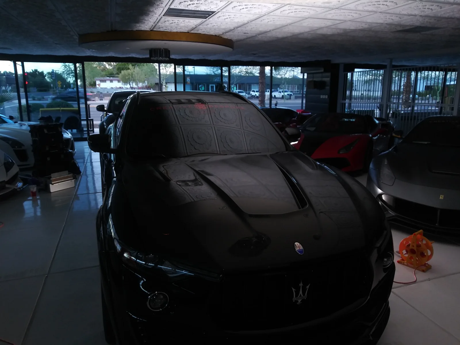 Black Maserati Levante with a deep ceramic coating gloss finish