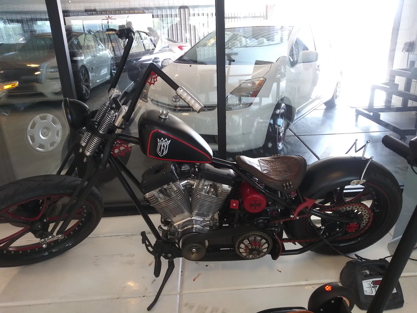 Custom chopper motorcycle detailed and coated in Scottsdale